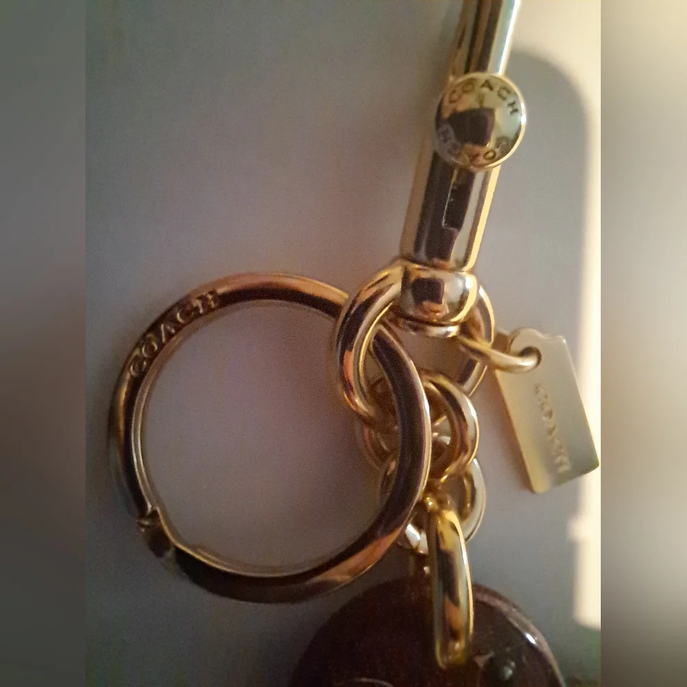 Coach Glitter Heart Keychain Bag Charm NWOT